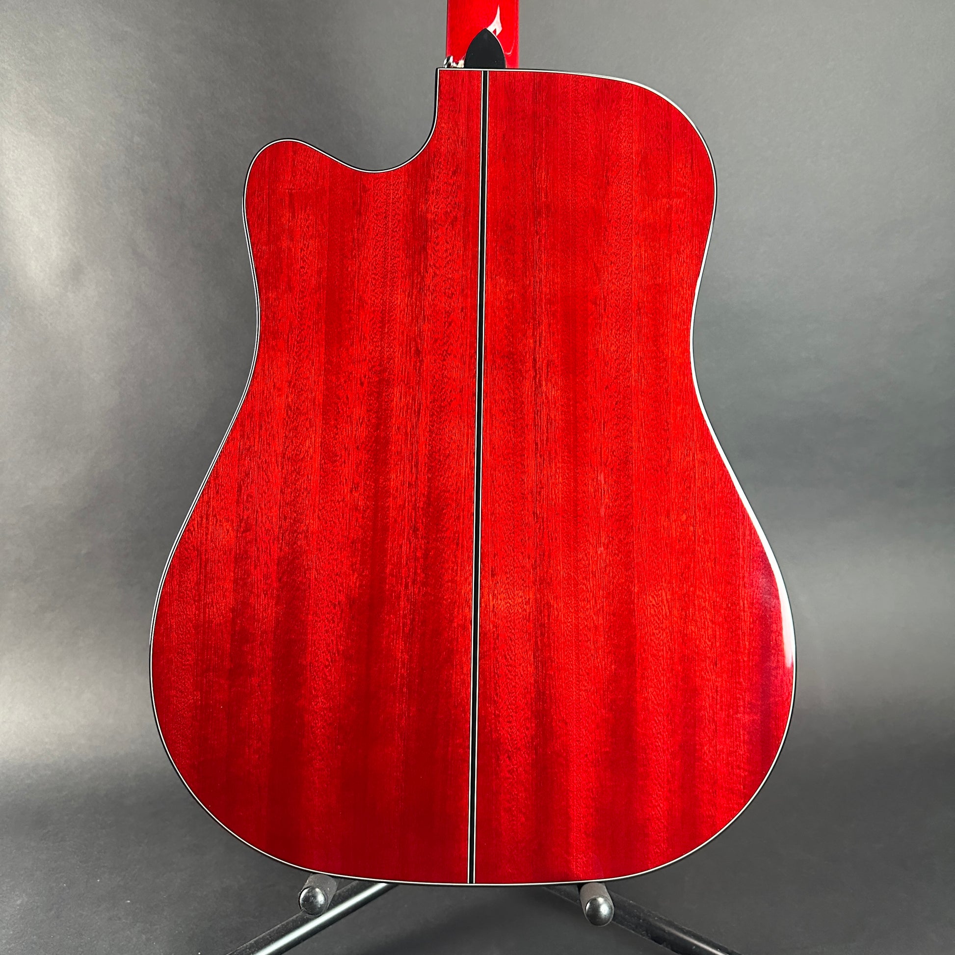 Back of body of Used Takamine GD30CE Red.