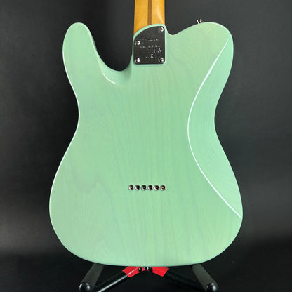 Back of Used Fender Ultra Luxe Tele RW Surf Green.