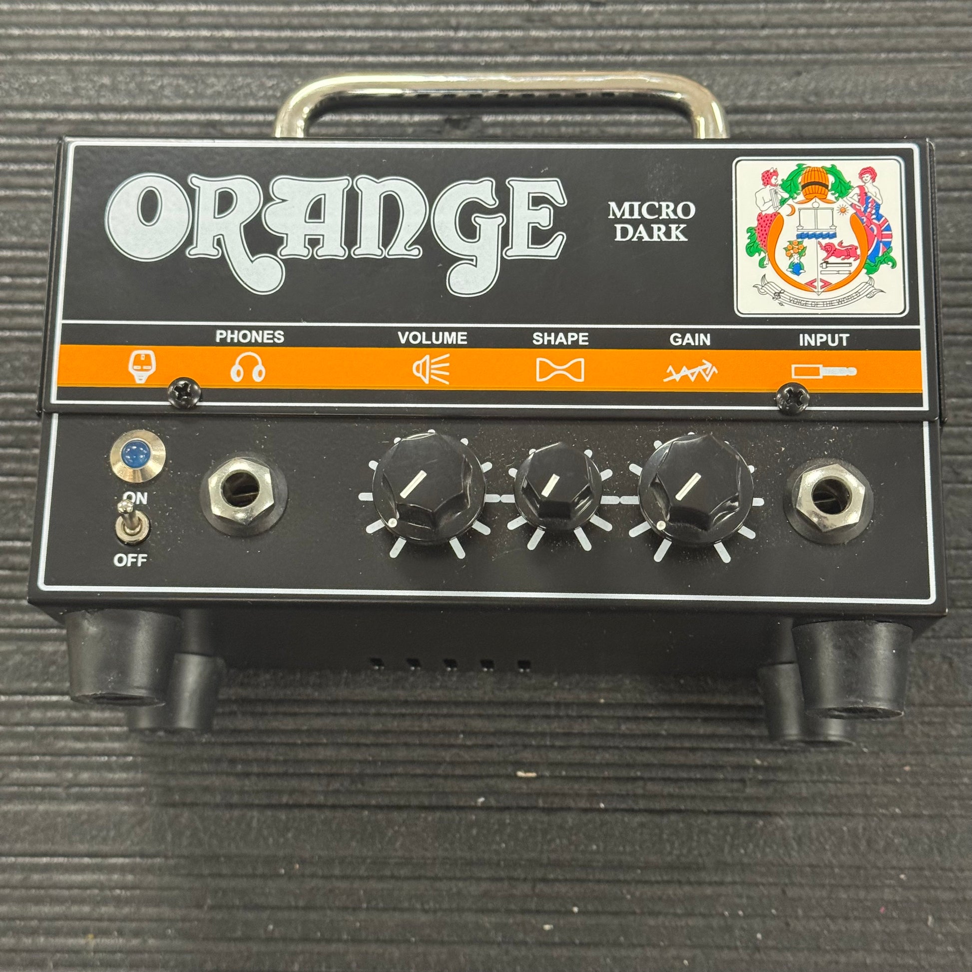 Front of Used Orange Micro Dark 20w Guitar Amp Head TSS6691