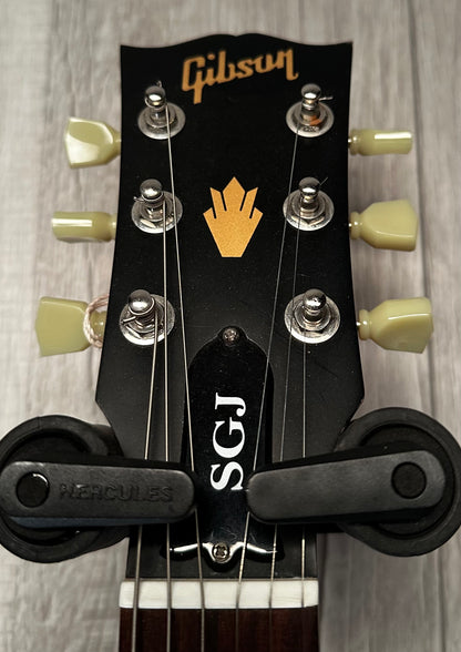 Headstock view of Used 2014 Gibson SGJ 120th Anniversary Satin Cherry 