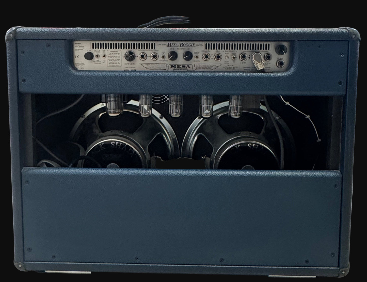 Rear of Used Mesa Lone Star Two Channel 100w 2x12 Guitar Combo Amp w/cover TSS6347