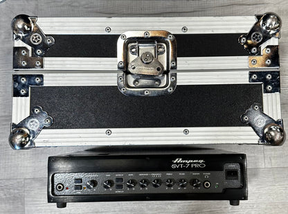 Front of Used Ampeg SVT-7 Pro 1000 Watt Bass Amp Head w/ Road Case TSS2727.