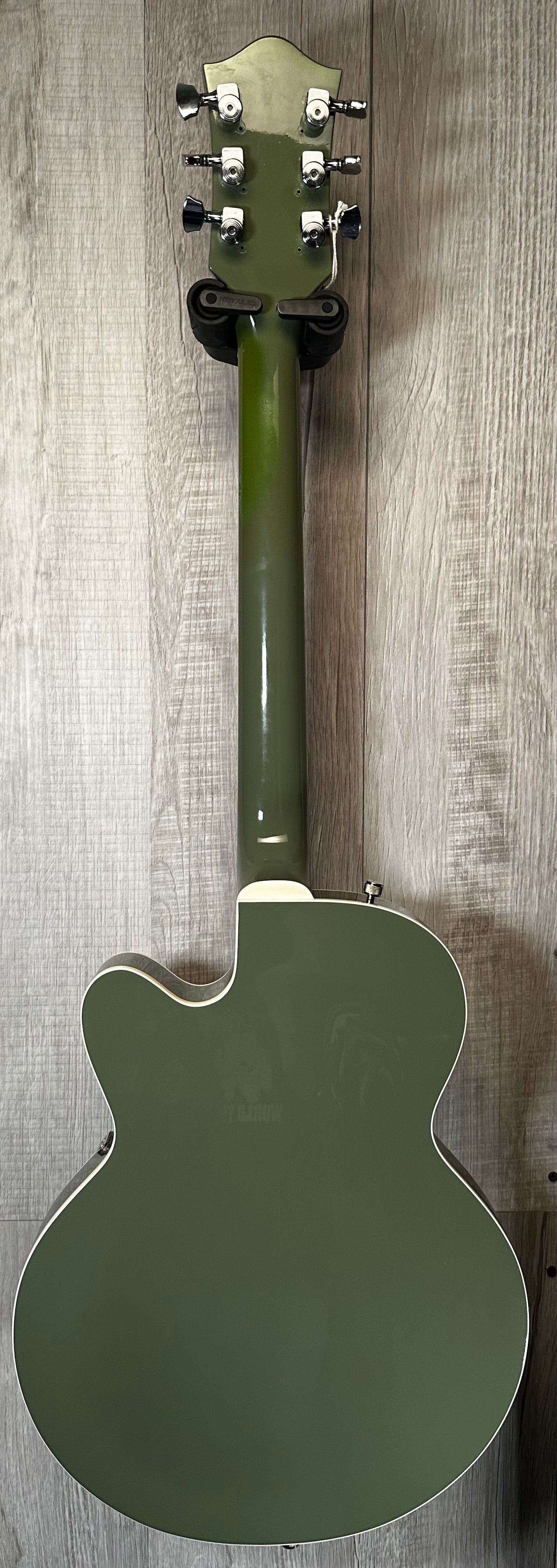 Back full view of Used 2001 Gretsch G6118JR Double Anniversary JR 2-Tone Green w/Locking Tuners w/case 