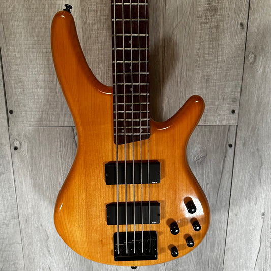 Front view of Ibanez Soundgear SR405 5 String Bass Natural w/case