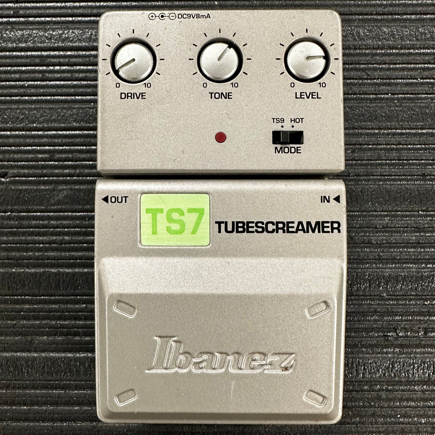Top view of Used Ibanez TS7 Tube Screamer Overdrive Pedal w/Box 