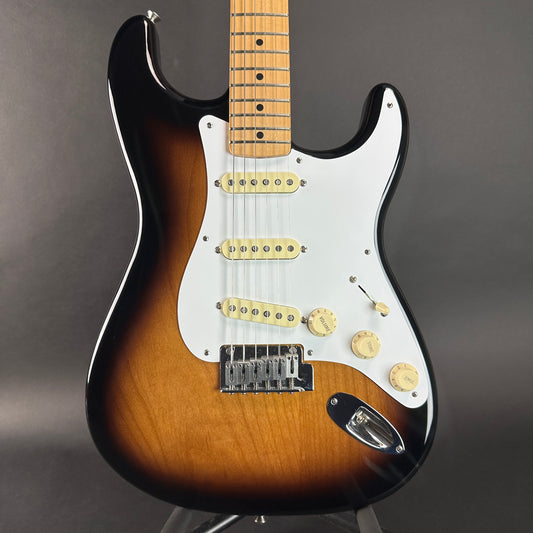 Front of Used 2017 Fender Classic Player Strat 2-Tone Burst.