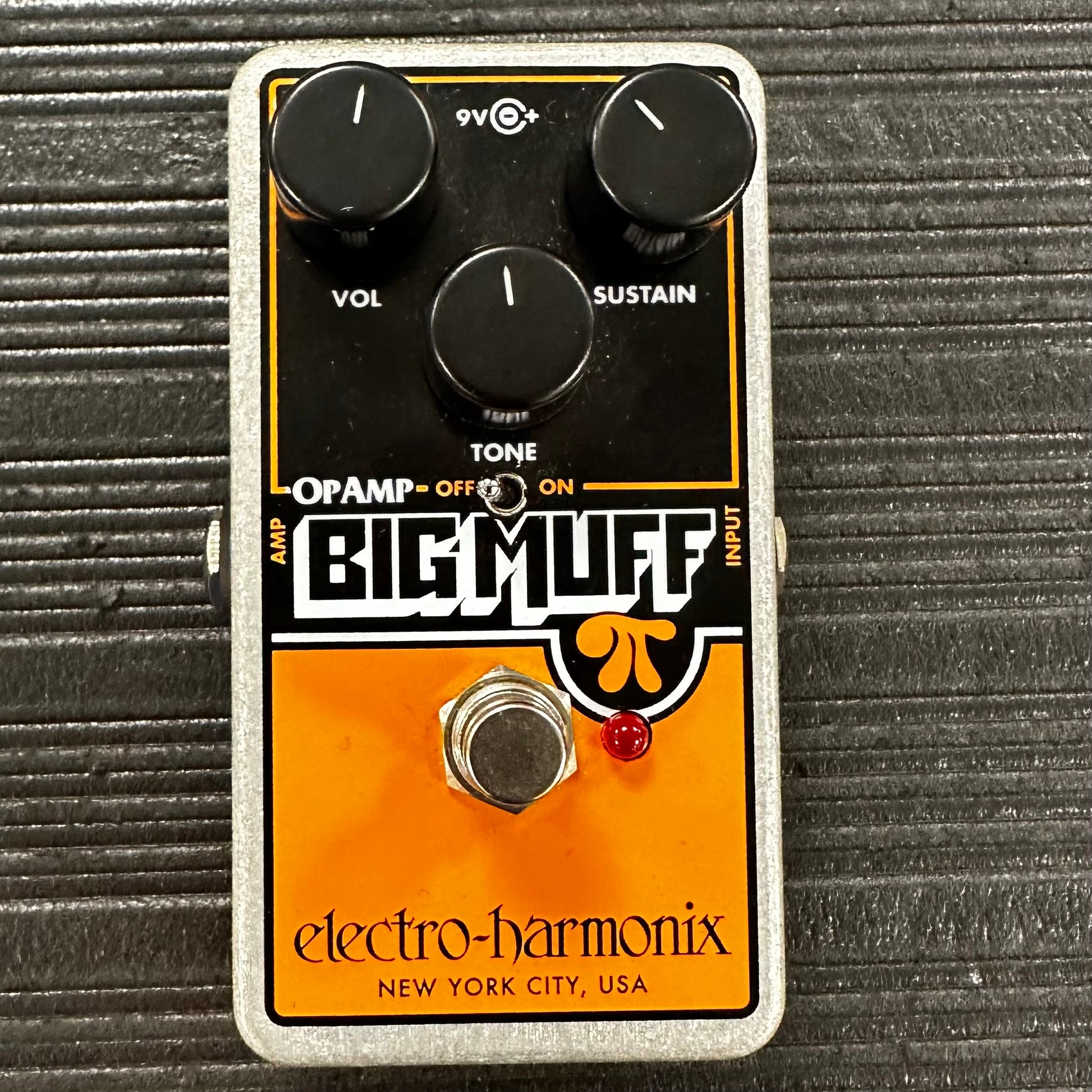 TOp view of Used Electro Harmonix EHX Big Muff OP-Amp Fuzz Pedal 