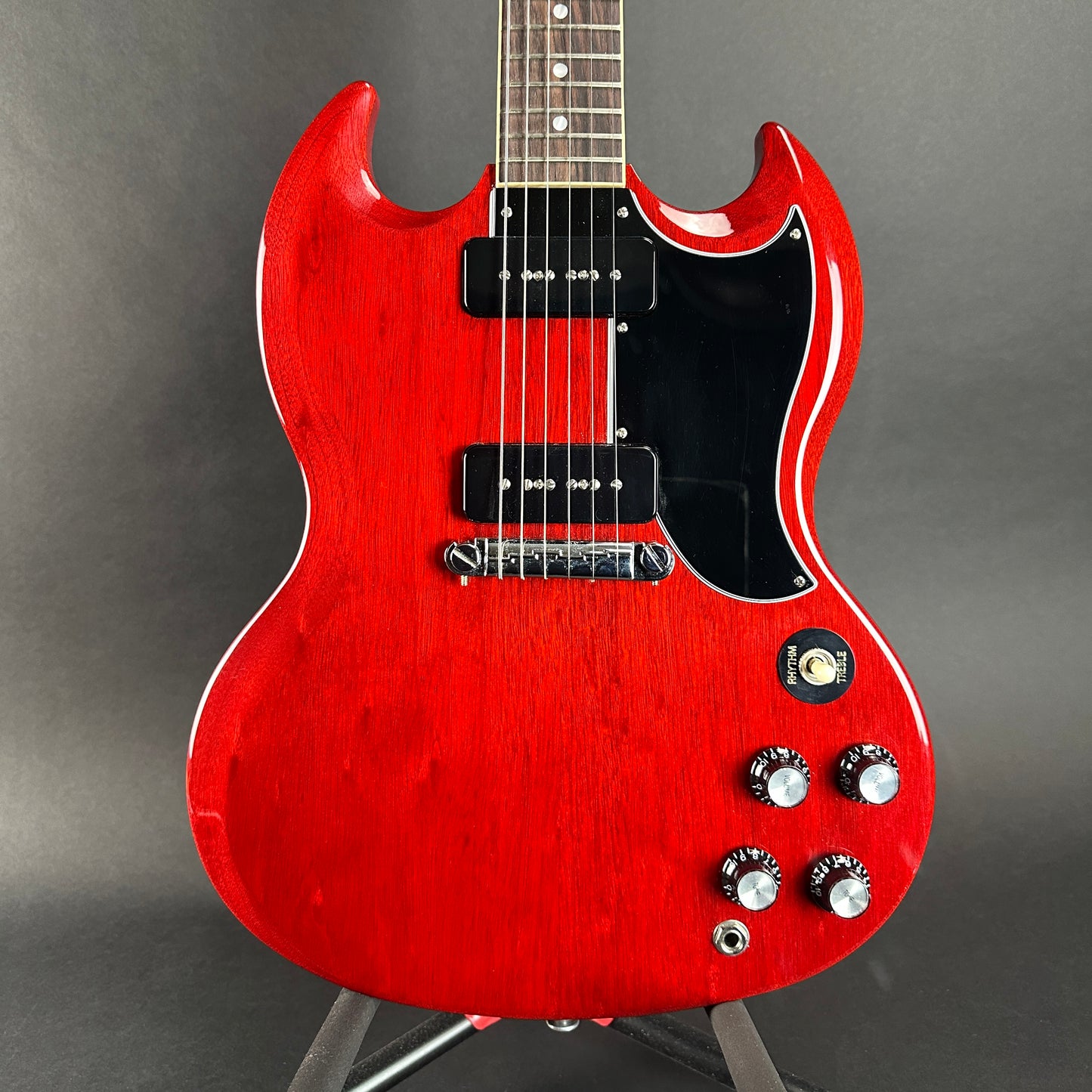 Front of body of Used Gibson SG Special Cherry.