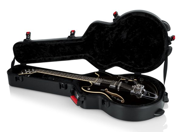 Gator GTSA-GTR335 TSA Series ATA Molded Polyethylene Case for Gibson 335 Semi Hollow Electrics open.
