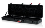 Full frontal of Gator GTSA-GTRBASS TSA Series ATA Molded Polyethylene Bass Case opened.
