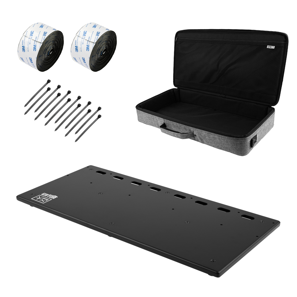 Vertex By Gator Tour Compact 27 x 13 Pedalboard with full kit.