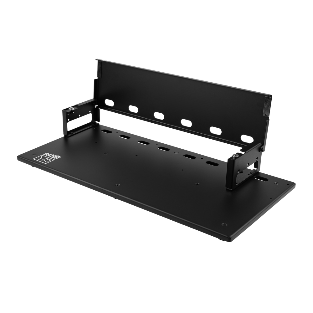 Vertex By Gator Tour Compact 27" x 13" Pedalboard & Riser opened.