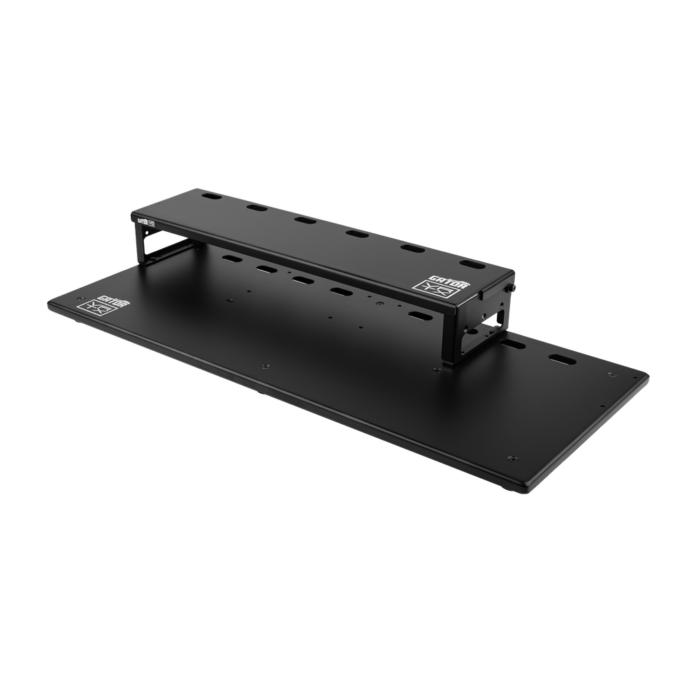 Front right angle of Vertex By Gator Tour Elite 31" x 13" Pedalboard & Riser.