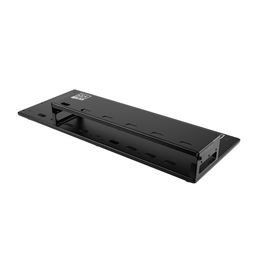 Back right angle of Vertex By Gator Tour Elite 31" x 13" Pedalboard & Riser.