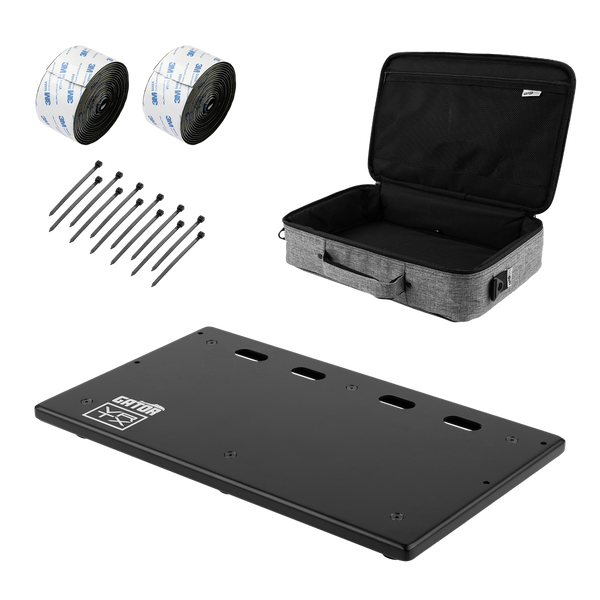 Vertex By Gator Travel Lite 17 x 10 Pedalboard and accessories.