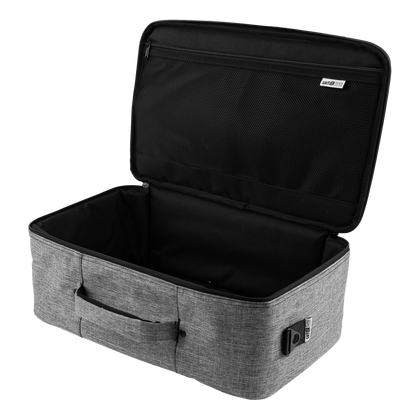 Opened bag for Vertex By Gator Travel Lite 17" x 10" Pedalboard and Riser.