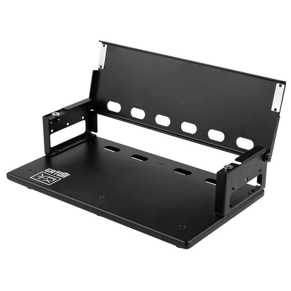 Vertex By Gator Travel Lite 17" x 10" Pedalboard and Riser with riser lifted.