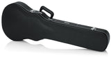 Side angled shot of Gator GW-LPS Deluxe Wood Case for Single-Cutaway Guitars.