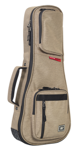 Front angle of Gator GT-UKE-SOP-TAN Sopran Uke Transit Bag Tan.