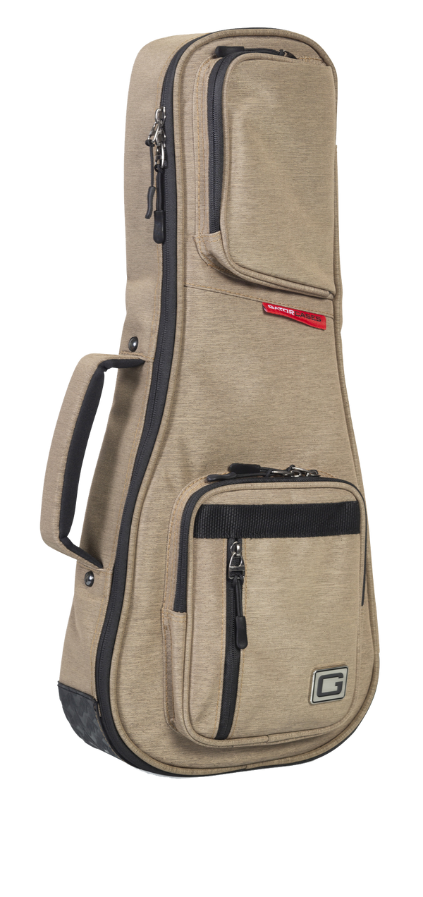 Front angle of Gator GT-UKE-SOP-TAN Sopran Uke Transit Bag Tan.