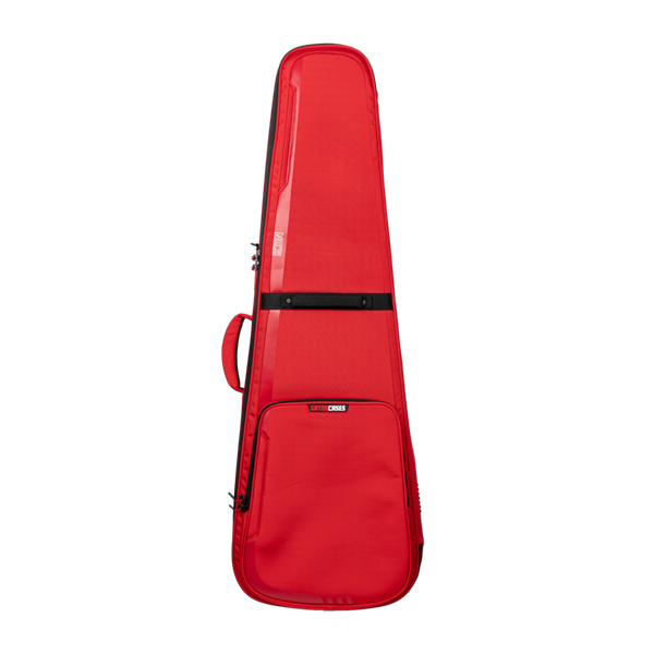 Front of Gator ICON Limited 25th Anniversary Bag for Electric Guitars Red.