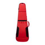 Back of Gator ICON Limited 25th Anniversary Bag for Electric Guitars Red with tucked straps.
