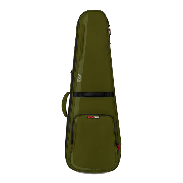 Front of Gator ICON Series Bag for Electric Guitars Green.