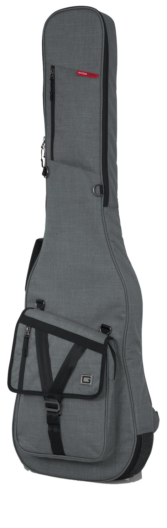 Front of Gator Transit Series Bass Guitar Bag Grey.