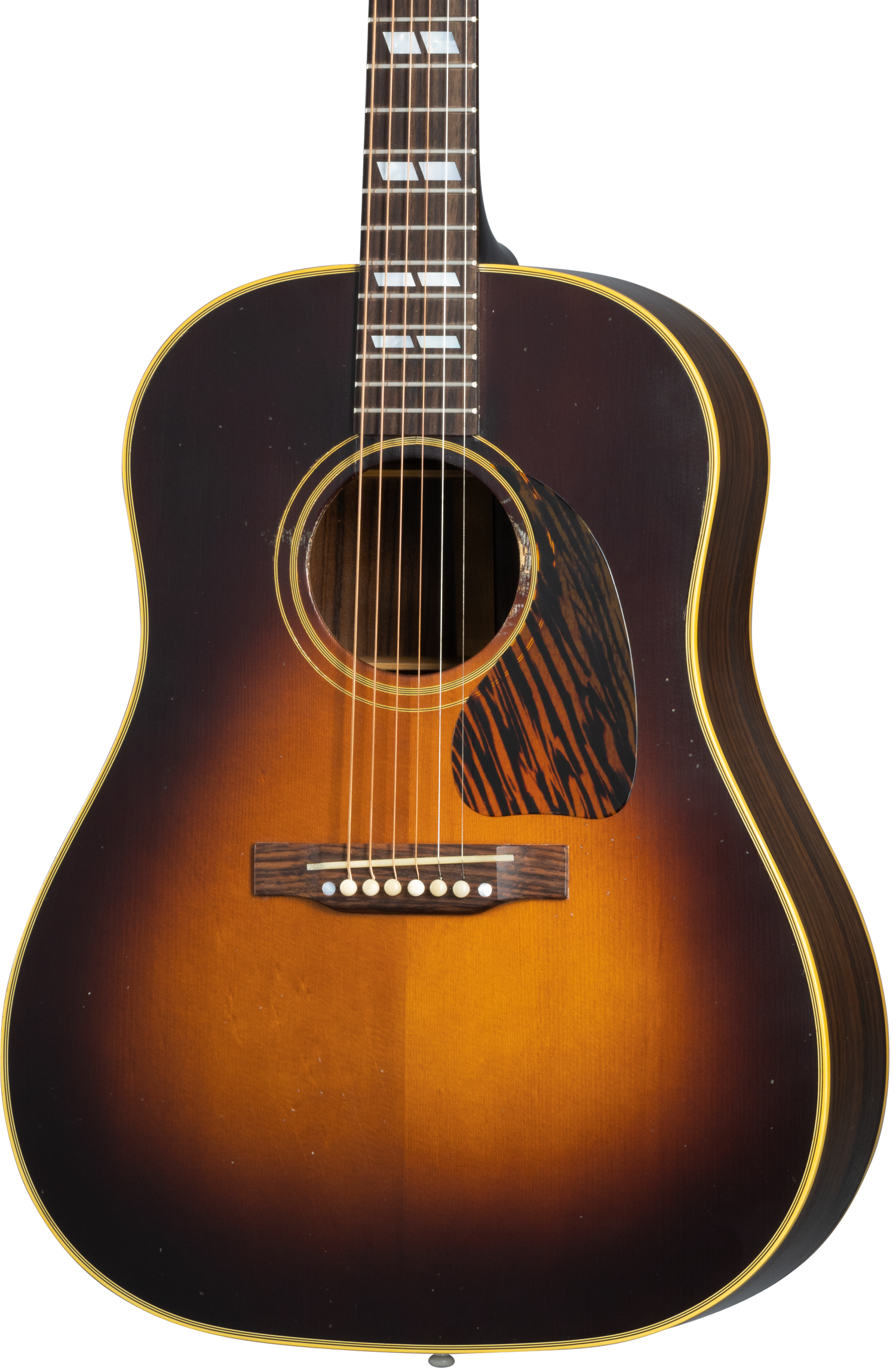 Front of Gibson 1942 Banner Southern Jumbo Light Aged Vintage Sunburst.