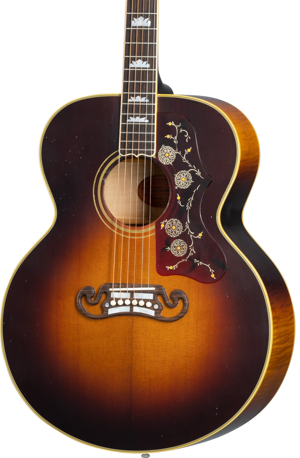 Front of Gibson 1957 SJ-200 Light Aged Vintage Sunburst.
