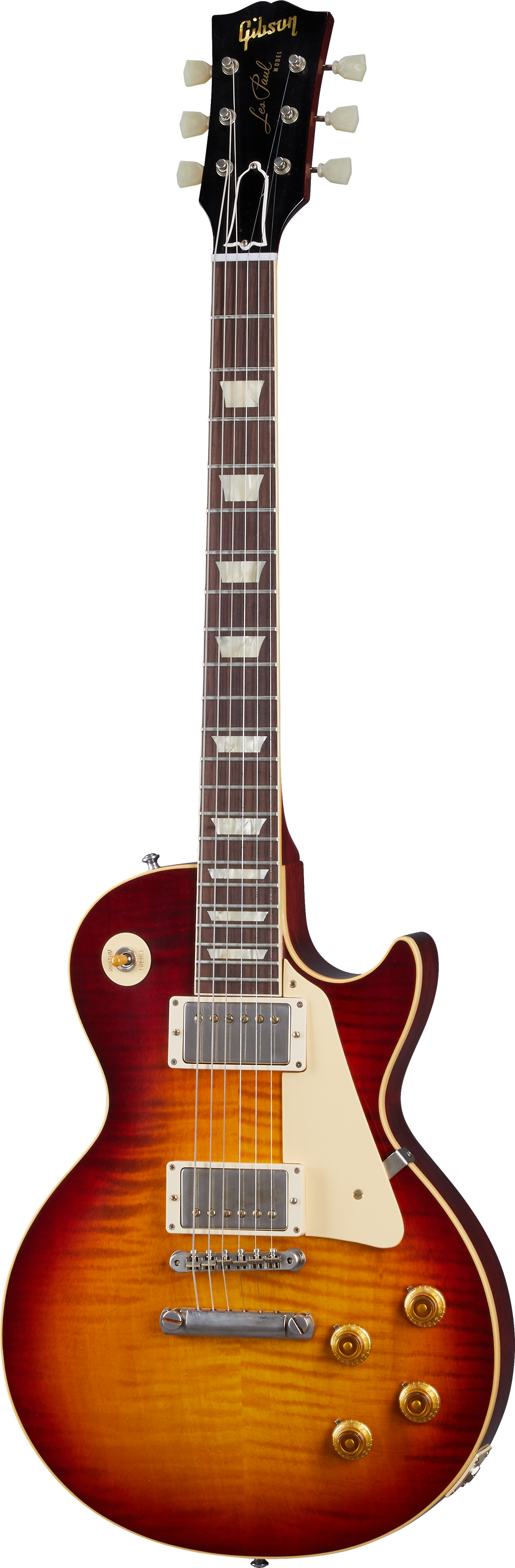 Full frontal of Gibson Custom 1959 Les Paul Standard Reissue Murphy Lab Ultra Light Aged Factory Burst.