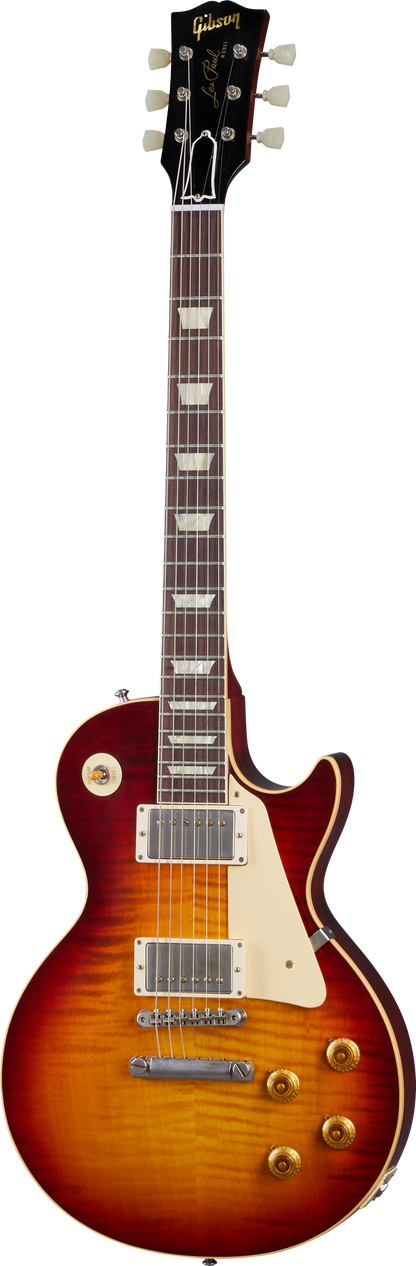 Full frontal of Gibson Custom 1959 Les Paul Standard Reissue Murphy Lab Ultra Light Aged Factory Burst.