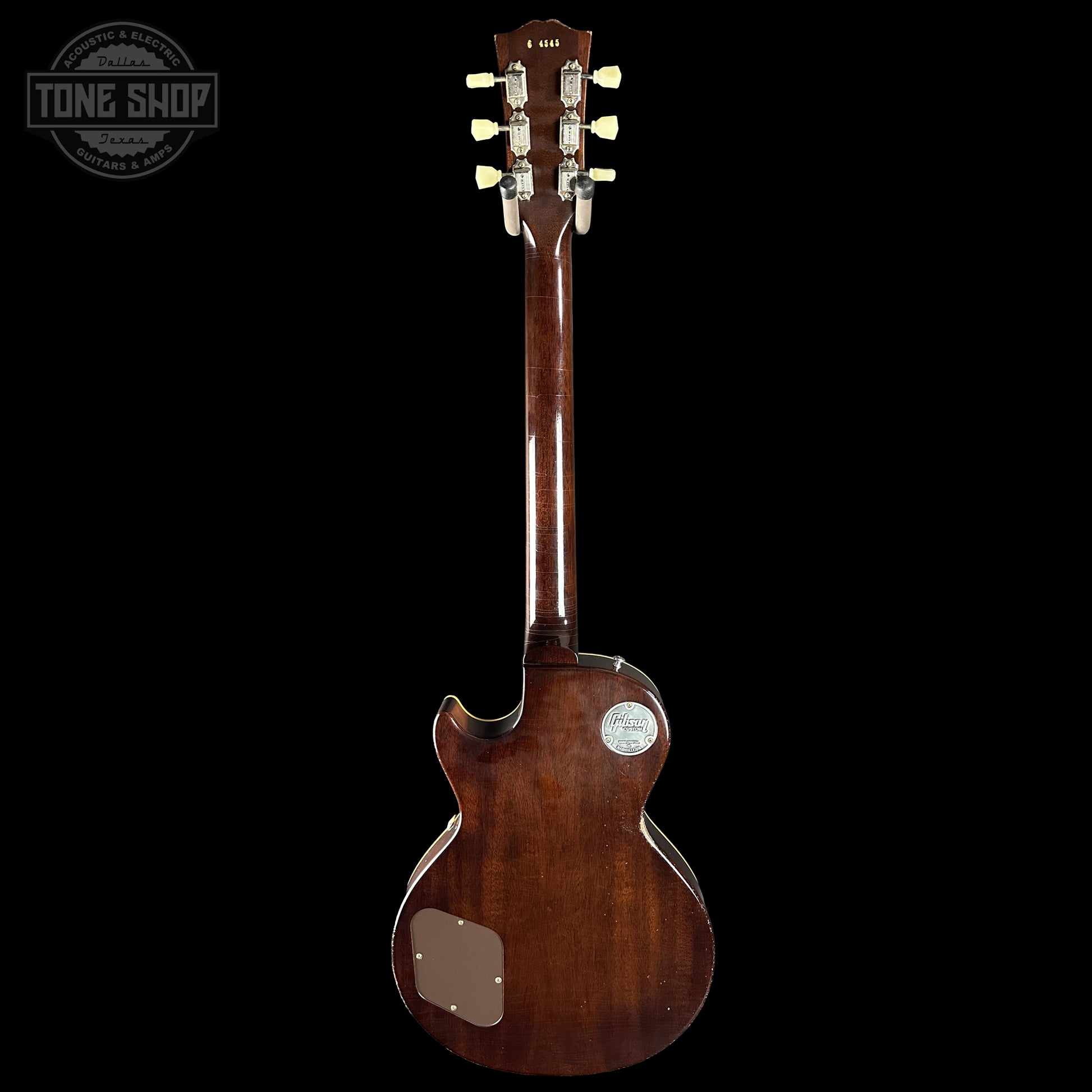 Back of Gibson Custom Dealer Select 1956 Les Paul Chambered Goldtop Aged 64545.