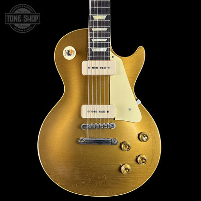 Front of Gibson Custom Dealer Select 1956 Les Paul Chambered Goldtop Aged 64566.