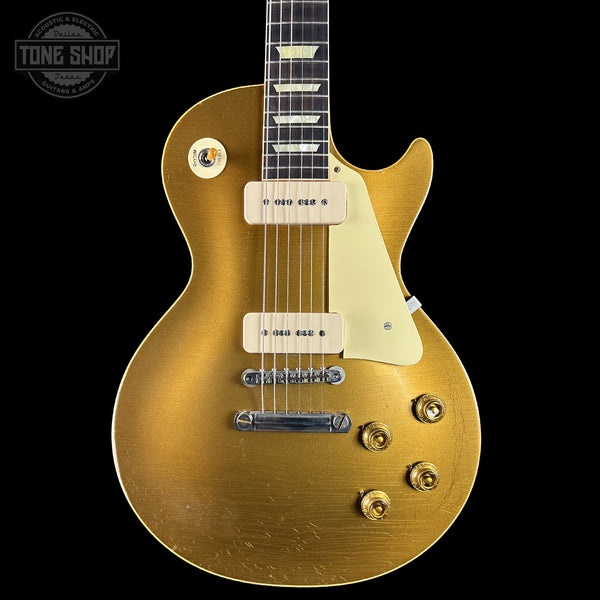 Front of Gibson Custom Dealer Select 1956 Les Paul Chambered Goldtop Aged 64566.