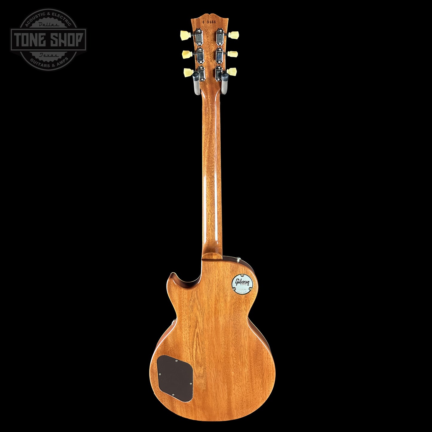 Back of Gibson Custom Dealer Select 1956 Les Paul Double Gold Bigsby Ultra Light Aged 65466.