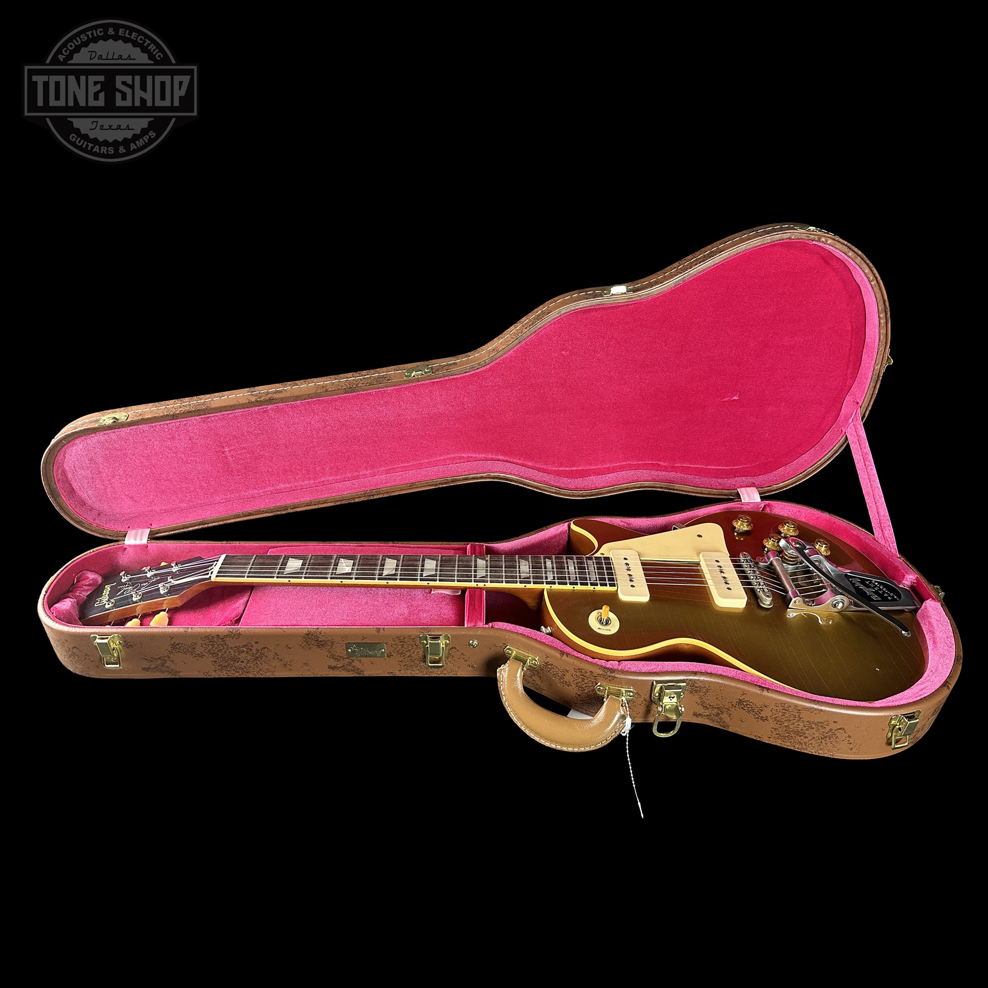 Gibson Custom Dealer Select 1956 Les Paul Double Gold Bigsby Ultra Light Aged 65466 in case.