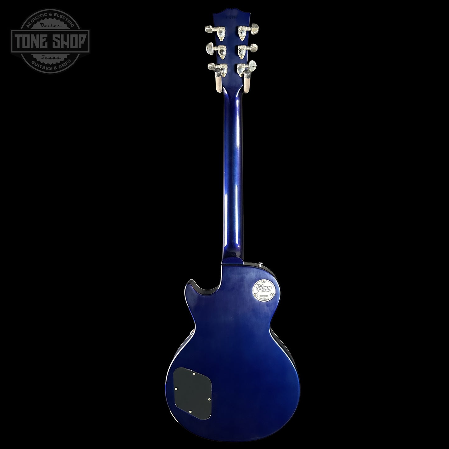 Back of Gibson Custom Dealer Select 1958 Les Paul Chambered Candy Apple Blue VOS 84867.
