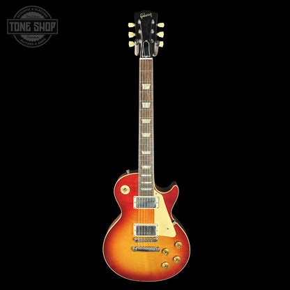 Full frontal of Gibson Custom Dealer Select 1958 Les Paul Chambered Factory Burst VOS 84815.