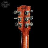 Back of Gibson Custom Dealer Select 1958 Les Paul Chambered Lemon Burst Light Aged 841284 headstock.