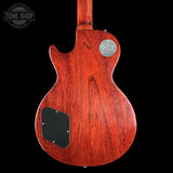 Back of Gibson Custom Dealer Select 1958 Les Paul Chambered Lemon Burst Light Aged 84617 body.