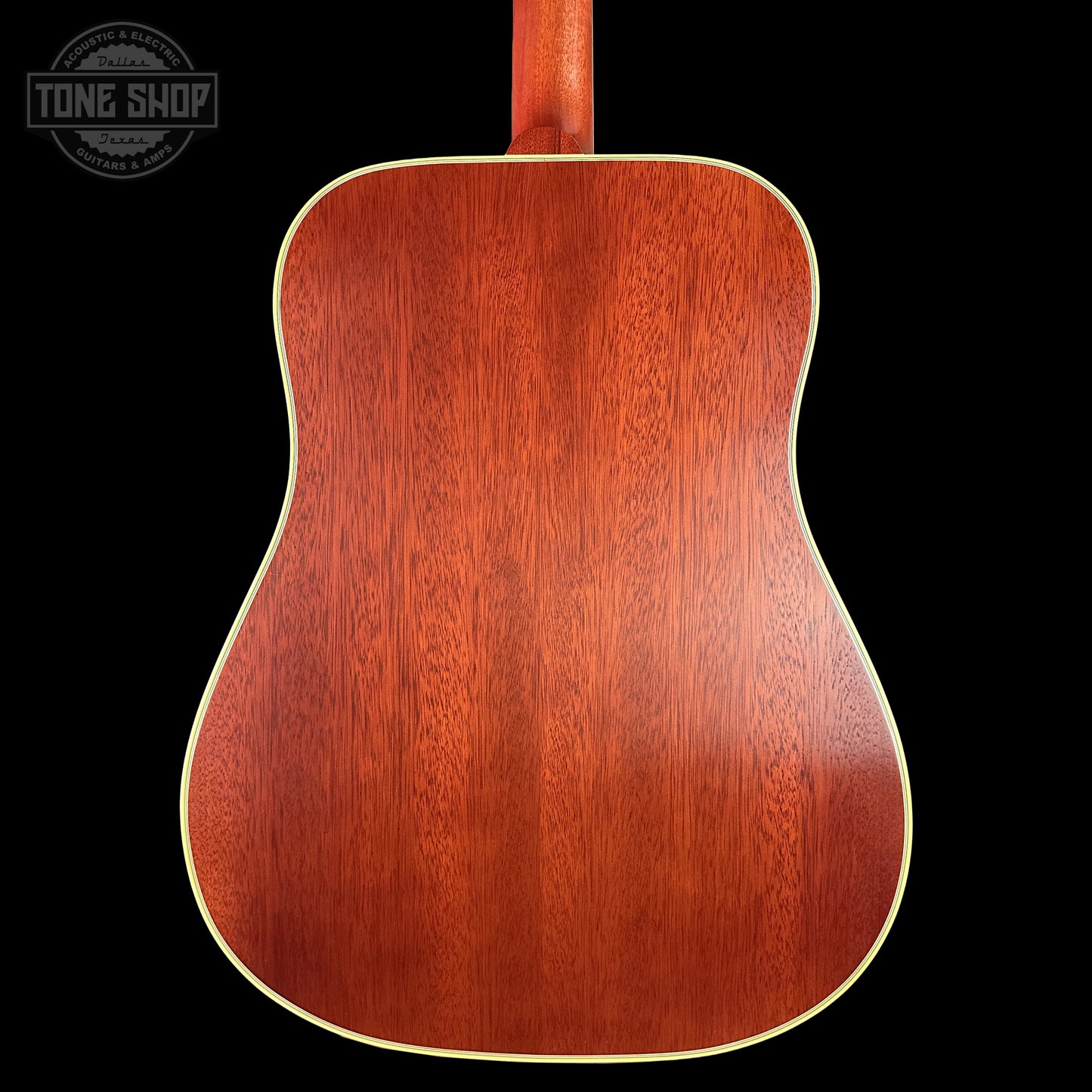 Back of Gibson Custom Dealer Select 1960 Hummingbird Reissue Sinker Heritage Cherry Sunburst 23175191 body.