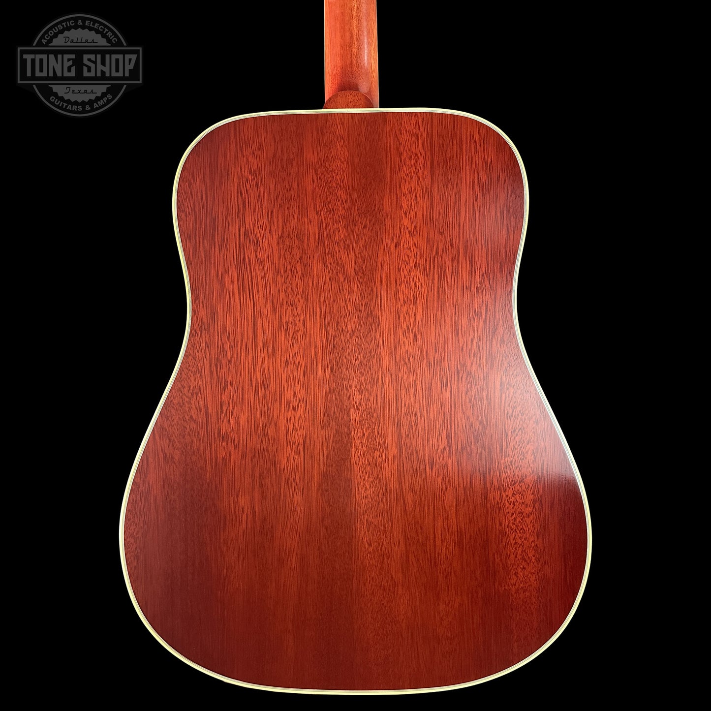 Back of Gibson Custom Dealer Select 1960 Hummingbird Reissue Sinker Heritage Cherry Sunburst 23175197 body.