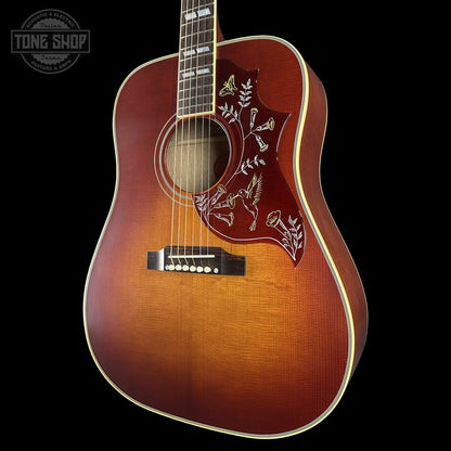 Front left angle of Gibson Custom Dealer Select 1960 Hummingbird Reissue Sinker Heritage Cherry Sunburst 23175197.