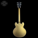 Back of Gibson Custom Dealer Select 1964 ES-335 Double Gold w/Black Stinger Ultra Light Aged.