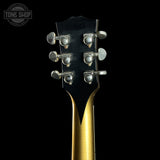 Back of Gibson Custom Dealer Select 1964 ES-335 Double Gold w/Black Stinger Ultra Light Aged headstock.