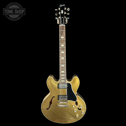 Full frontal of Gibson Custom Dealer Select 1964 ES-335 Double Gold w/Black Stinger Ultra Light Aged.