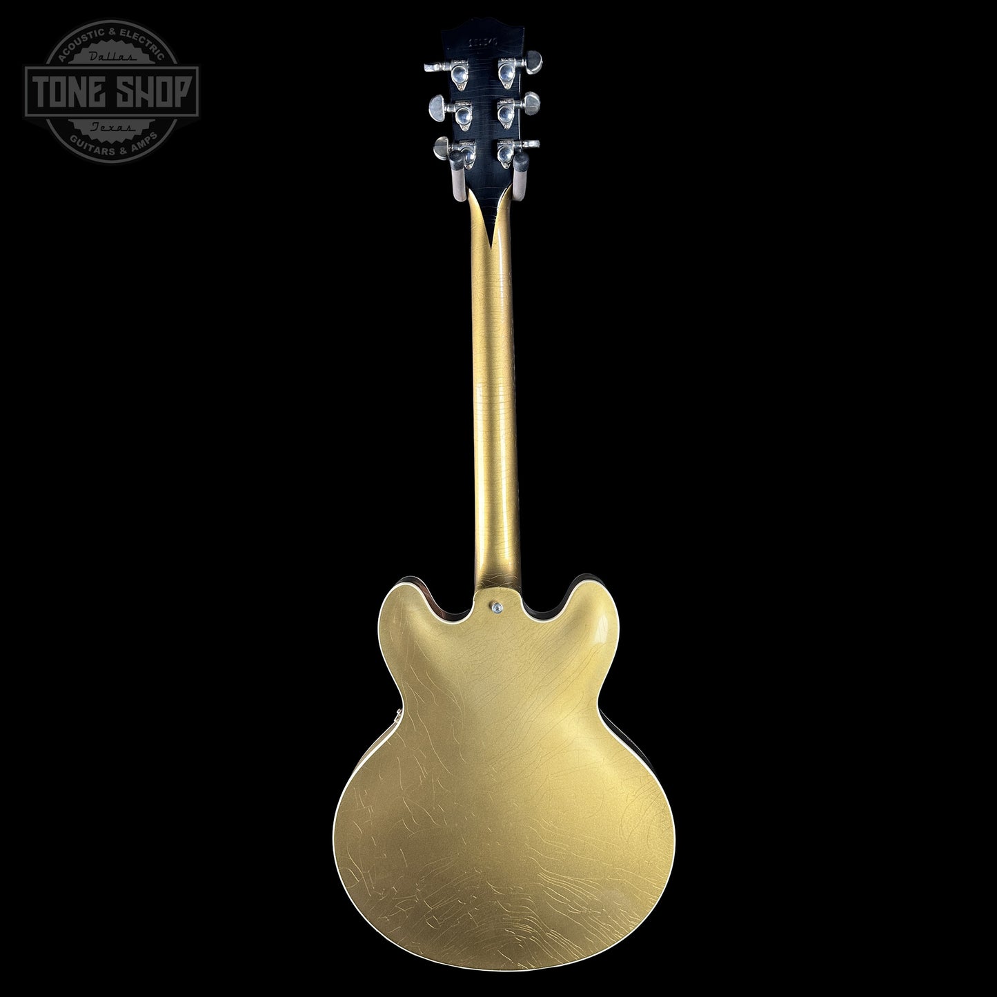 Back of Gibson Custom Dealer Select 1964 ES-335 Double Gold w/Black Stinger Ultra Light Aged 131340.