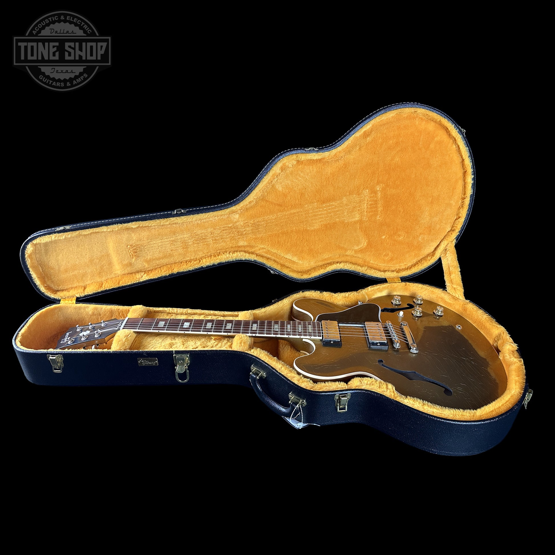 Gibson Custom Dealer Select 1964 ES-335 Double Gold w/Black Stinger Ultra Light Aged 131340 in case.