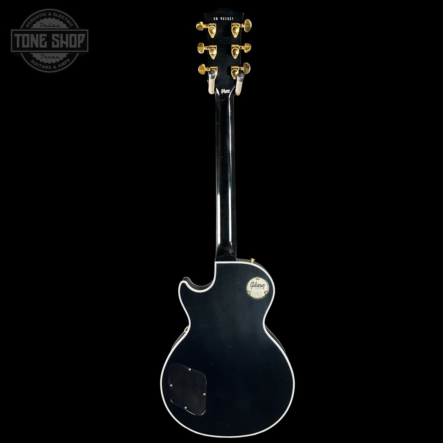Back of Gibson Custom Dealer Select Les Paul Custom Ebony Ultra Light Aged CS502621.
